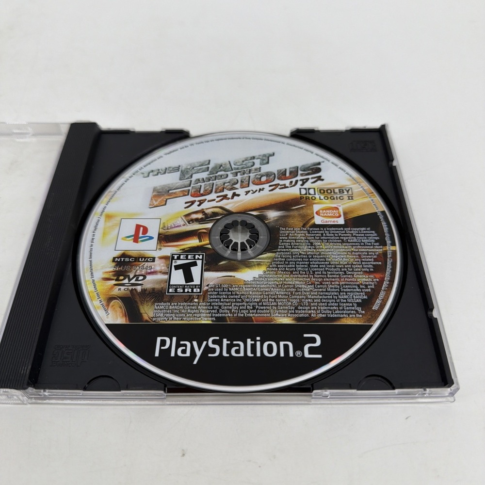 The Fast & The Furious (PlayStation 2 PS2 DISC ONLY) Tested And Working